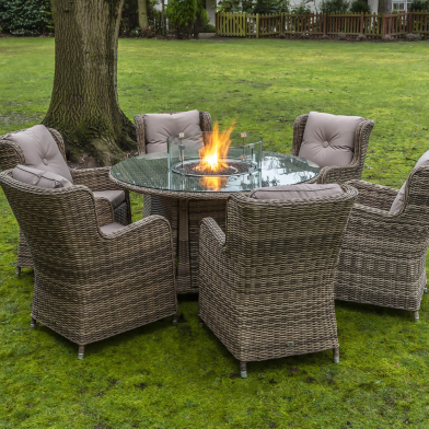 With a Katie Blake fire pit furniture set you and your guests will keep warm well into the evening!