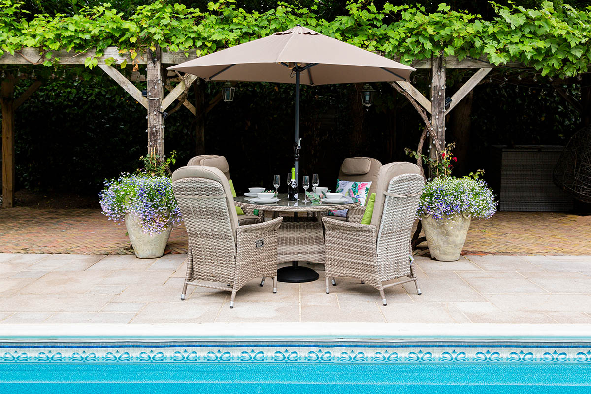 Katie Blake Flamingo Rattan Reclining Garden Furniture