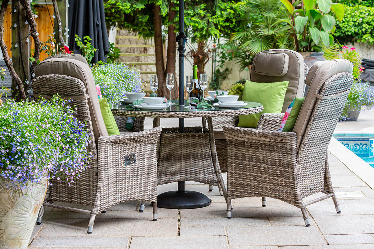 Katie Blake Flamingo Rattan Reclining Garden Furniture