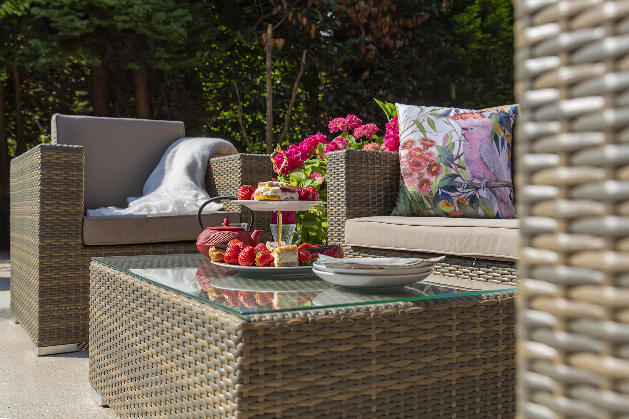 Katie Blake Sandringham Natural Rattan Garden Sofa Set