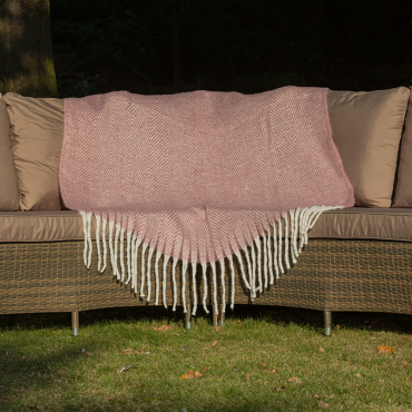 Pink Herringbone Throw Blanket