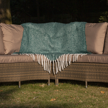 Green Herringbone Throw Blanket