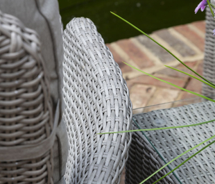 Flamingo Grey Rattan Reclining Lounger Set