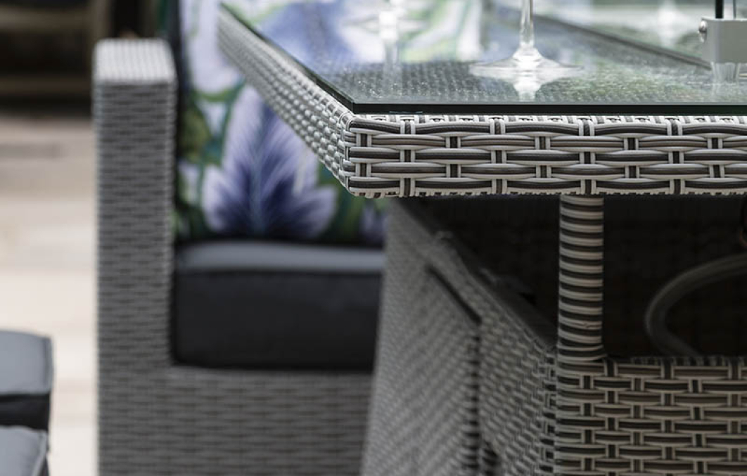 Sandringham KD High Dining Corner Fire Pit Set