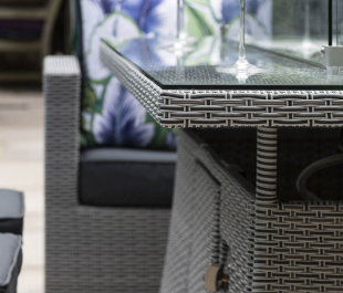 Sandringham KD High Dining Corner Fire Pit Set