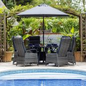 Marlowe Luxe 4 Seat Reclining Dining Set with Round Table