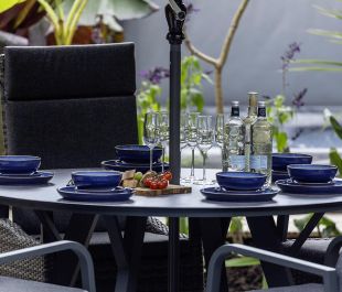 Marlowe Luxe 6 Seat Reclining Dining Set with Round Table