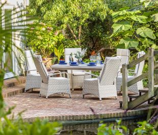 Marlowe Luxe 6 Seat Reclining Dining Set with Rectangular Extending Table