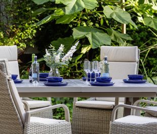 Marlowe Luxe 6 Seat Reclining Dining Set with Rectangular Extending Table