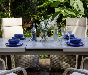 Marlowe Luxe 6 Seat Reclining Dining Set with Rectangular Extending Table