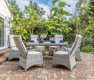 Marlowe Luxe 6 Seat Reclining Dining Set with Rectangular Extending Table