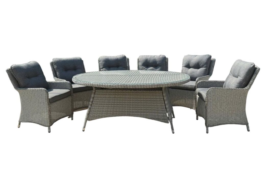 Verona 6 Seat Dining Set with 120cm x 175cm Oval Dining Table