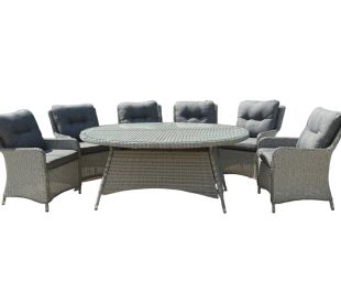 Verona 6 Seat Dining Set with 120cm x 175cm Oval Dining Table