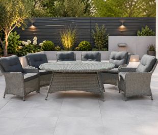 Verona 6 Seat Dining Set with 120cm x 175cm Oval Dining Table