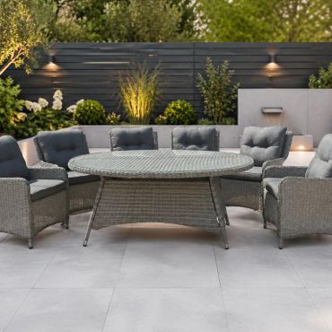 Verona 6 Seat Dining Set with 120cm x 175cm Oval Dining Table