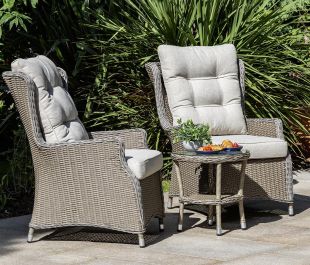 Florence Lounge Set – 2 Chairs, 50cm x 50cm Table + Cover