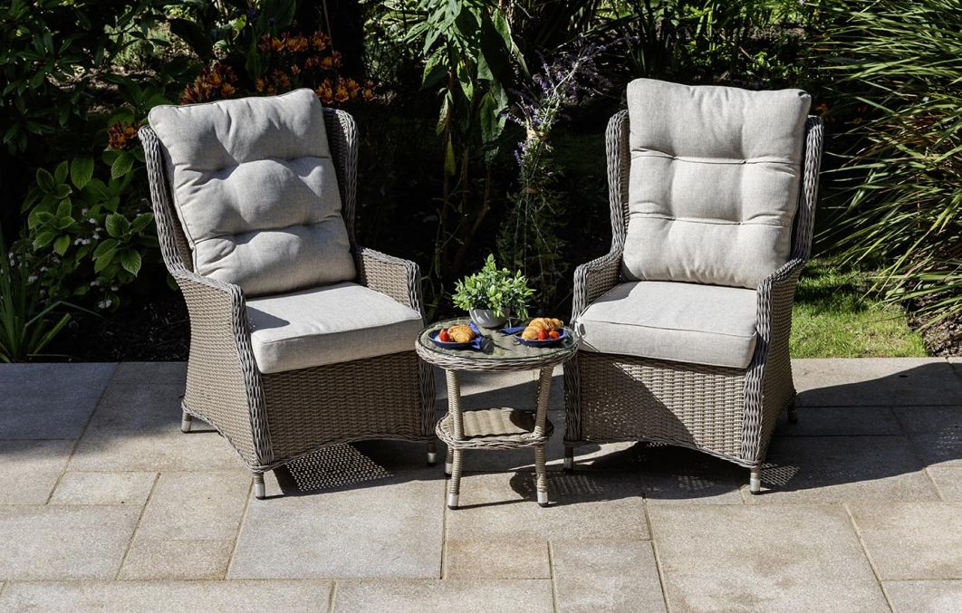 Florence Lounge Set – 2 Chairs, 50cm x 50cm Table + Cover