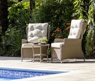 Florence Lounge Set – 2 Chairs, 50cm x 50cm Table + Cover