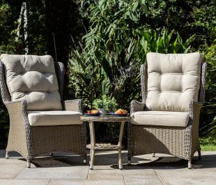 Florence Lounge Set – 2 Chairs, 50cm x 50cm Table + Cover