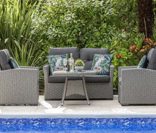 Savannah 2 Seat Sofa Set 2 Armchairs Table & Cover
