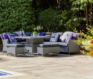 Valencia Large Corner with Height Adjustable Table & 2 Stools