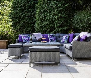 Valencia Large Corner with Height Adjustable Table & 2 Stools