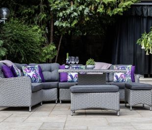 Valencia Large Corner with Height Adjustable Table & 2 Stools