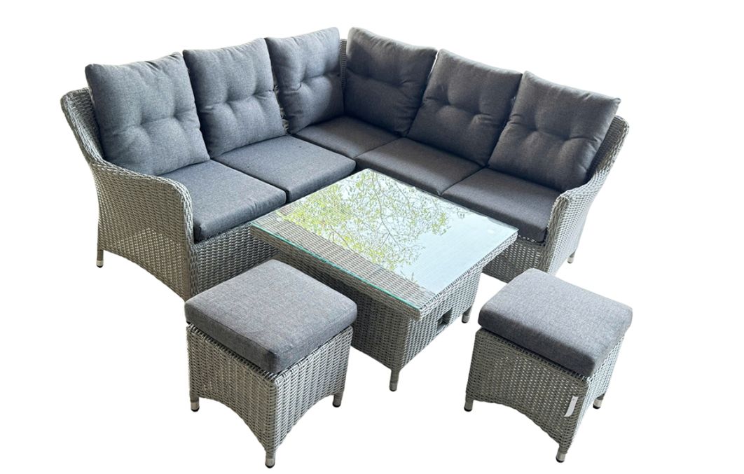 Valencia Compact Corner with Height Adjustable Table & 2 Stools