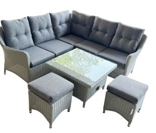 Valencia Compact Corner with Height Adjustable Table & 2 Stools