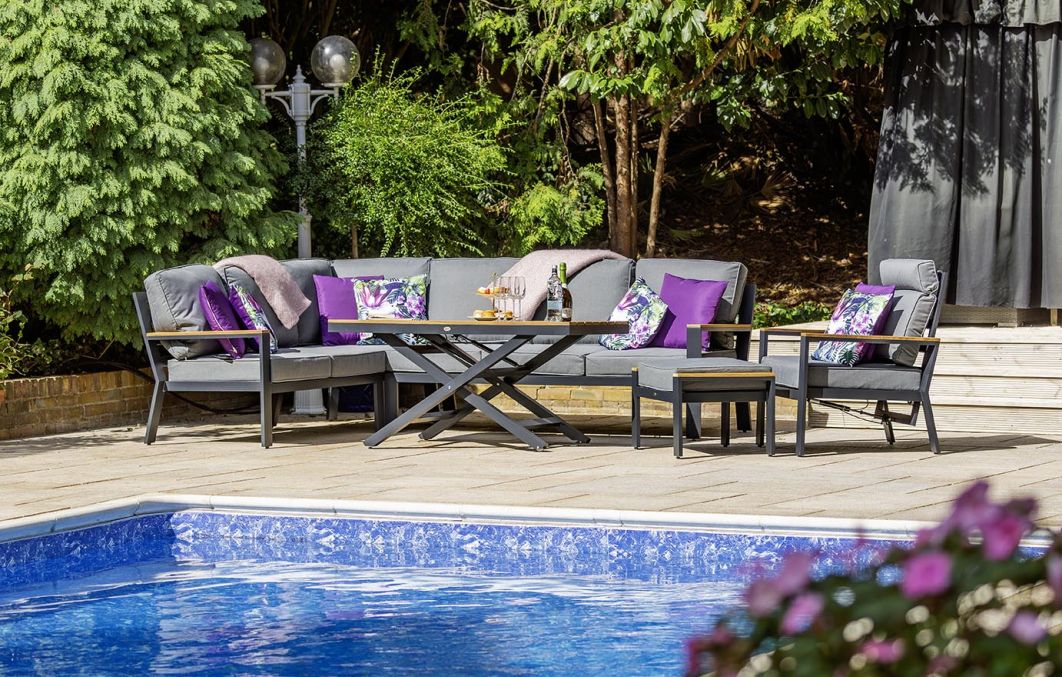 Knightsbridge Corner set with Hi/Lo table, Reclining Chair and Footstool