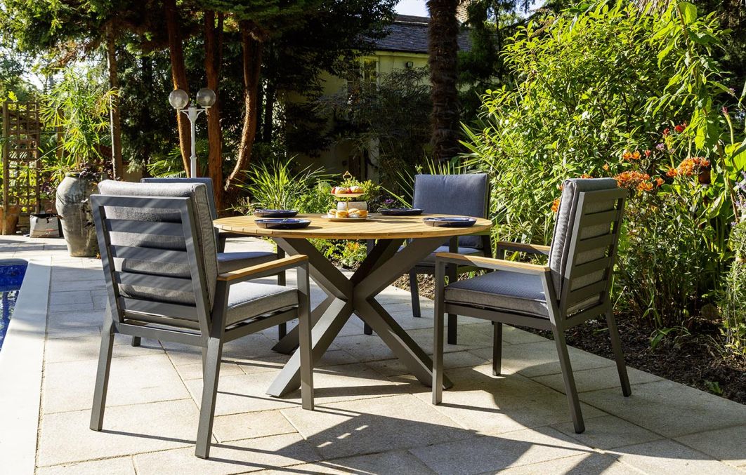 Knightsbridge 4 Seat Dining Set with 120cm Teak Table