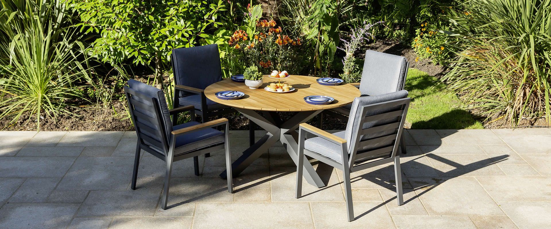 Knightsbridge 4 Seat Dining Set with 120cm Teak Table