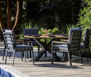 Knightsbridge 6 Seat Dining Set with 140cm Teak Table