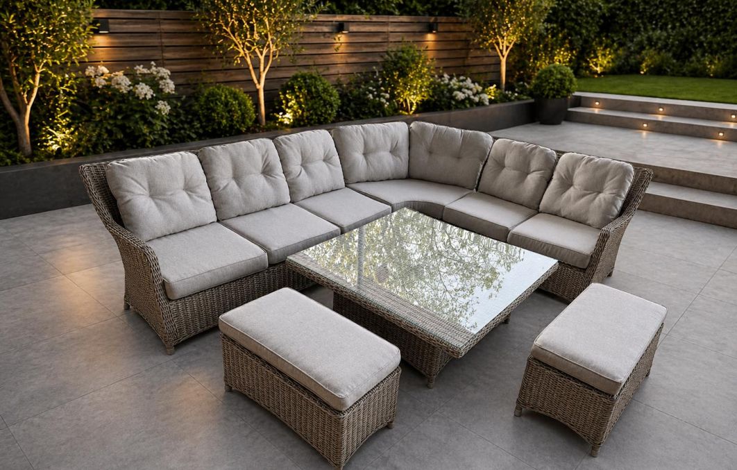 Verona Large Corner Set with Hi/Low Table