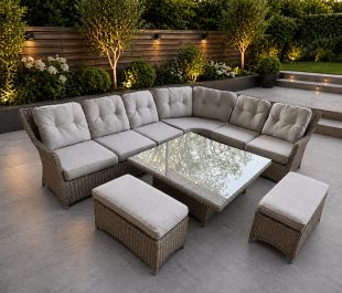 Verona Large Corner Set with Hi/Low Table