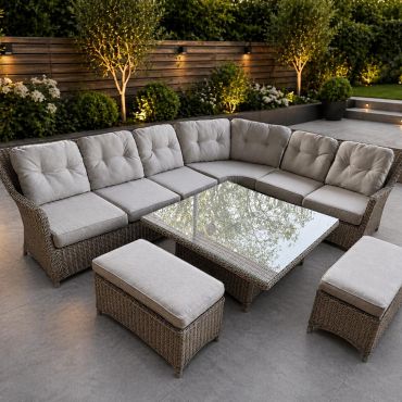 Verona Large Corner Set with Hi/Low Table