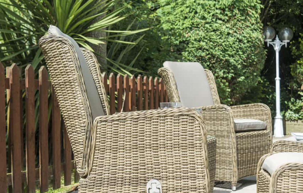Seville High Back Reclining Chairs With Footstools Stools