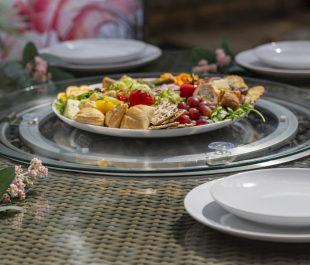 Sandringham 6 Seat Round Dining Set with Fire Pit Table