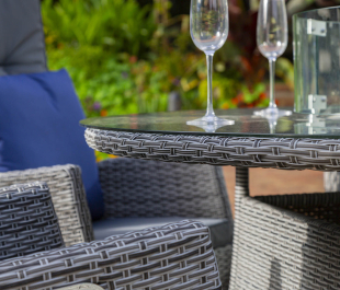 Sandringham Fire Pit Set 6 Recliner Round Table