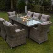 Seville 6 Seater Round Fire Pit Table Set