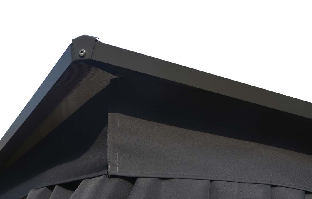 Aspen Gazebo Polycarbonate Roof With Curtains