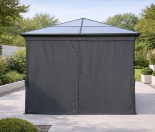 Aspen Gazebo Polycarbonate Roof With Curtains