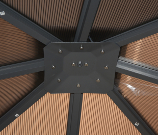 Aspen Gazebo Polycarbonate Roof With Curtains