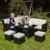 Everyday Basics 6 Armchair Set with Round Table